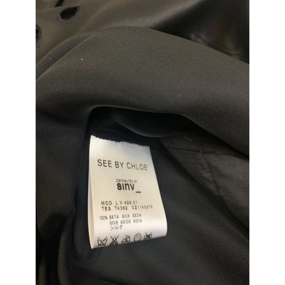 See by Chloe Black Silk Cutwork Detail Dress - Picture 7 of 11